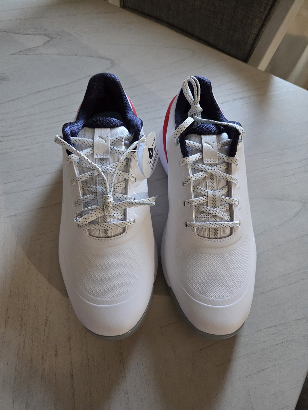 Set of Puma Alphacat Nitro Golf Shoes White Size 10M  & 15Long & Soft Golf Ball